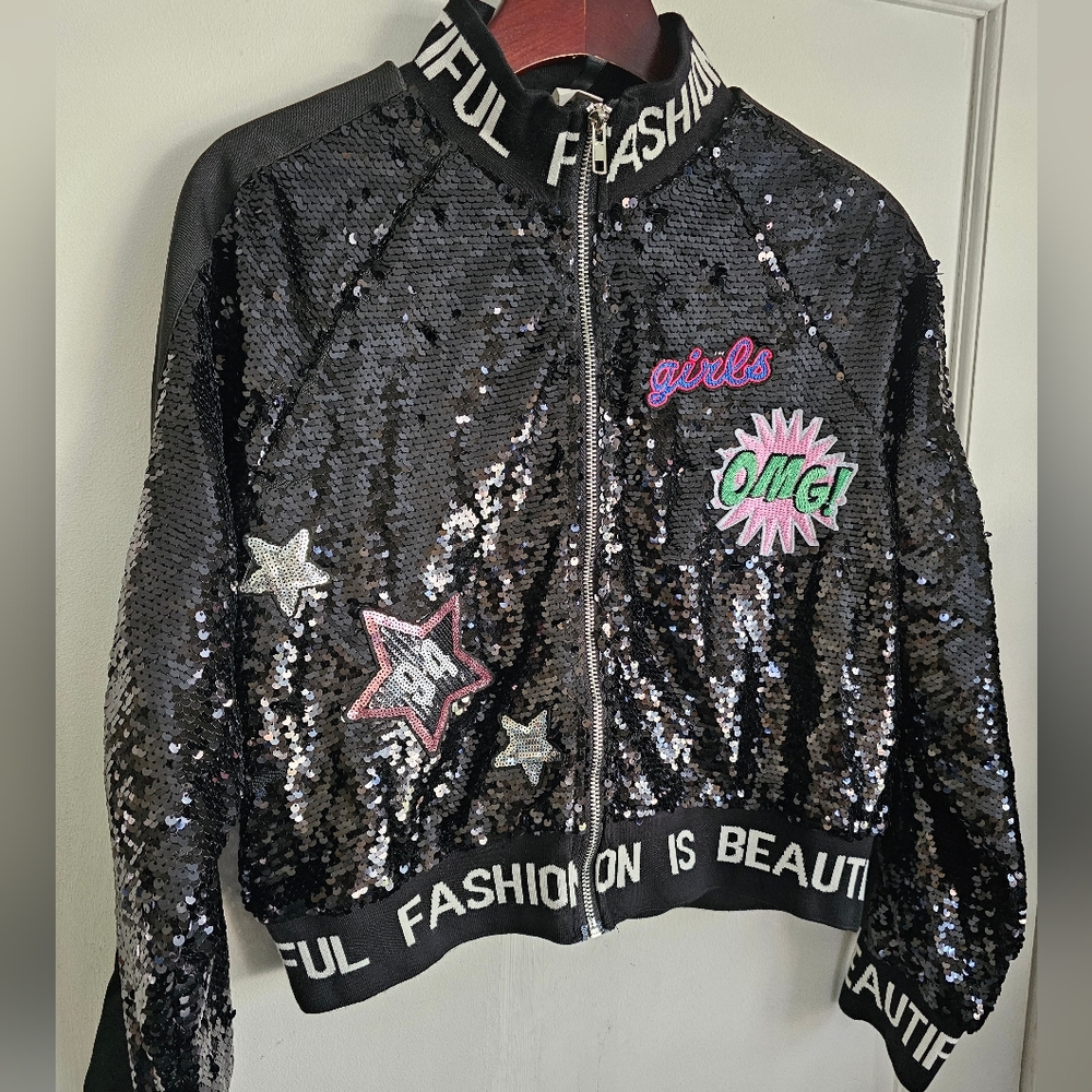 Ktoo sequin border jacket embroidered patches woman size small!! - Picture 3 of 5
